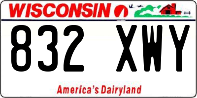 WI license plate 832XWY
