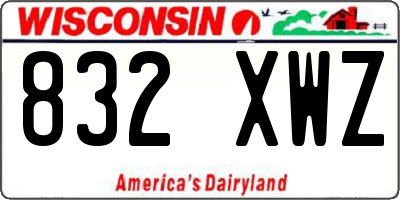 WI license plate 832XWZ