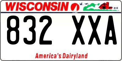 WI license plate 832XXA