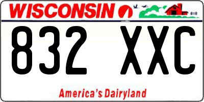 WI license plate 832XXC