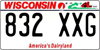 WI license plate 832XXG
