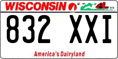 WI license plate 832XXI