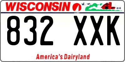 WI license plate 832XXK