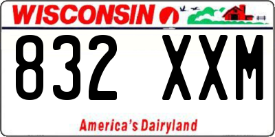 WI license plate 832XXM
