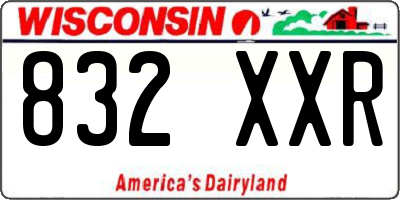WI license plate 832XXR