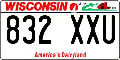 WI license plate 832XXU