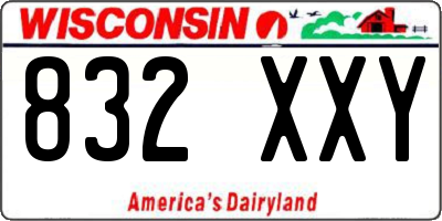 WI license plate 832XXY