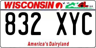 WI license plate 832XYC