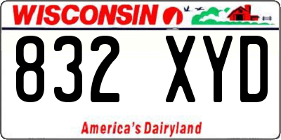 WI license plate 832XYD