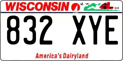 WI license plate 832XYE