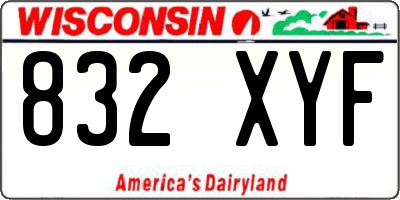 WI license plate 832XYF