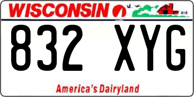 WI license plate 832XYG