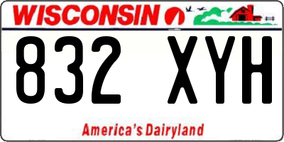 WI license plate 832XYH