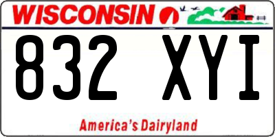 WI license plate 832XYI