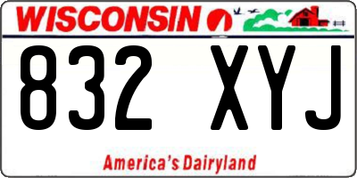 WI license plate 832XYJ