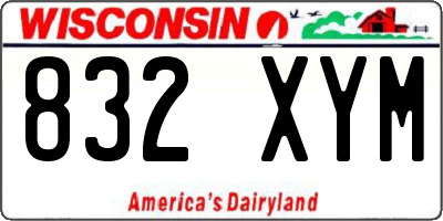 WI license plate 832XYM
