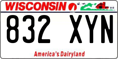 WI license plate 832XYN