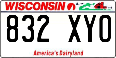 WI license plate 832XYO