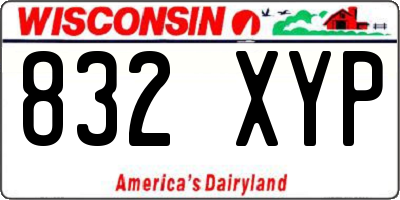 WI license plate 832XYP