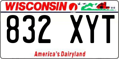 WI license plate 832XYT