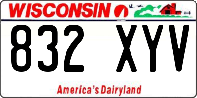 WI license plate 832XYV
