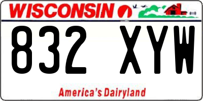 WI license plate 832XYW