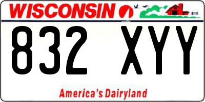 WI license plate 832XYY