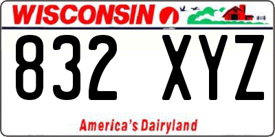 WI license plate 832XYZ