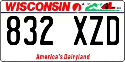 WI license plate 832XZD