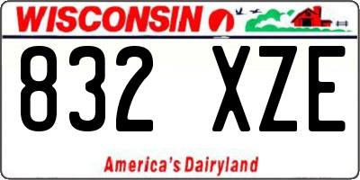 WI license plate 832XZE