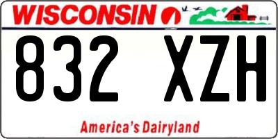 WI license plate 832XZH