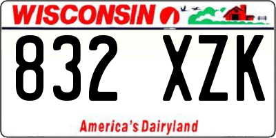 WI license plate 832XZK