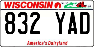 WI license plate 832YAD