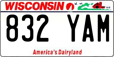 WI license plate 832YAM