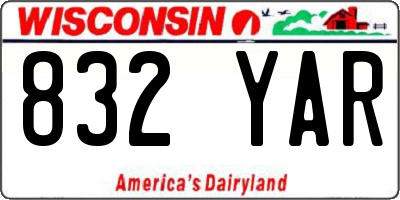 WI license plate 832YAR