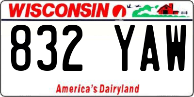 WI license plate 832YAW