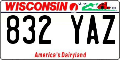 WI license plate 832YAZ