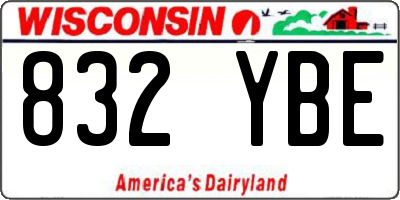 WI license plate 832YBE