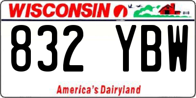 WI license plate 832YBW