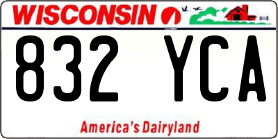 WI license plate 832YCA