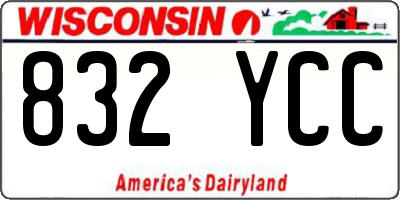 WI license plate 832YCC