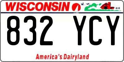 WI license plate 832YCY