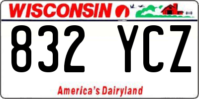 WI license plate 832YCZ