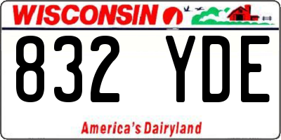 WI license plate 832YDE