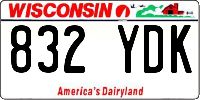 WI license plate 832YDK