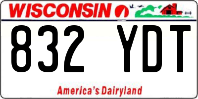 WI license plate 832YDT