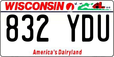 WI license plate 832YDU