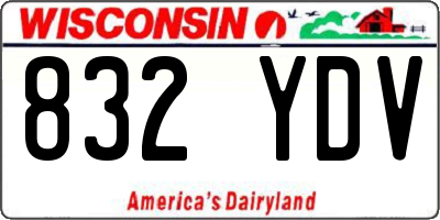 WI license plate 832YDV