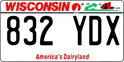 WI license plate 832YDX