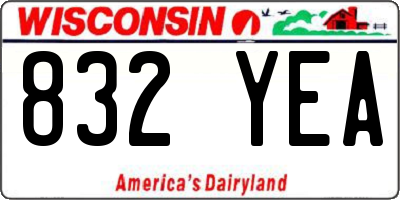 WI license plate 832YEA